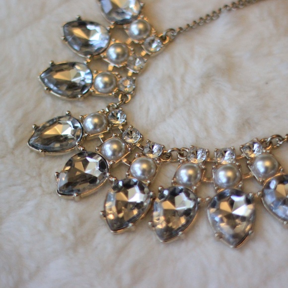 Gold Chain Necklace with Silver Stone Charms - Picture 2 of 3